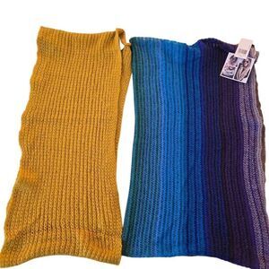 NWT Lot Of 2 Echo Womens Knit Solid & Ombre Tube Infinity Scarves Multicolor OS